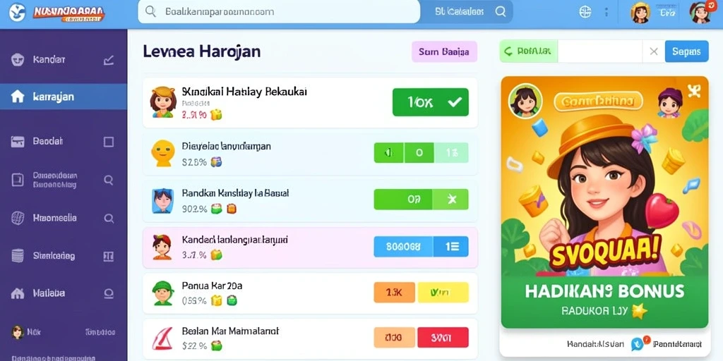 Screenshot menunjukkan antarmuka permainan yang menarik.
